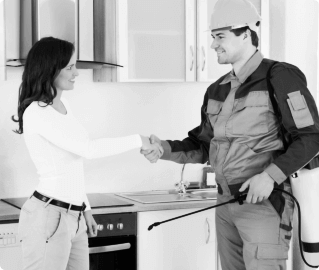 staff having handshake with his female client