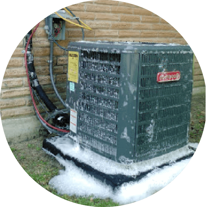 air condition unit being cleaned